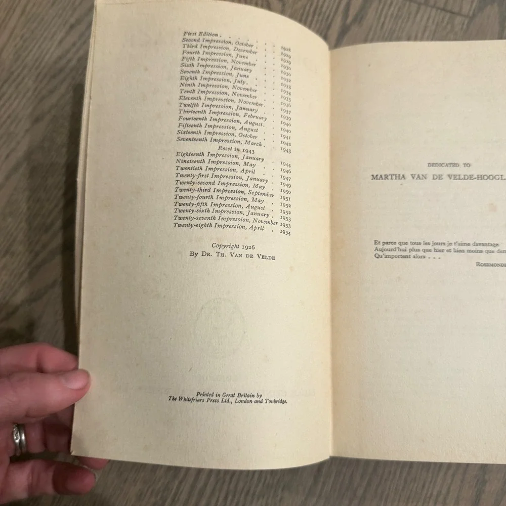 Ideal Marriage: Its Physiology and Technique Th. H. Van de Velde, M.D. HC